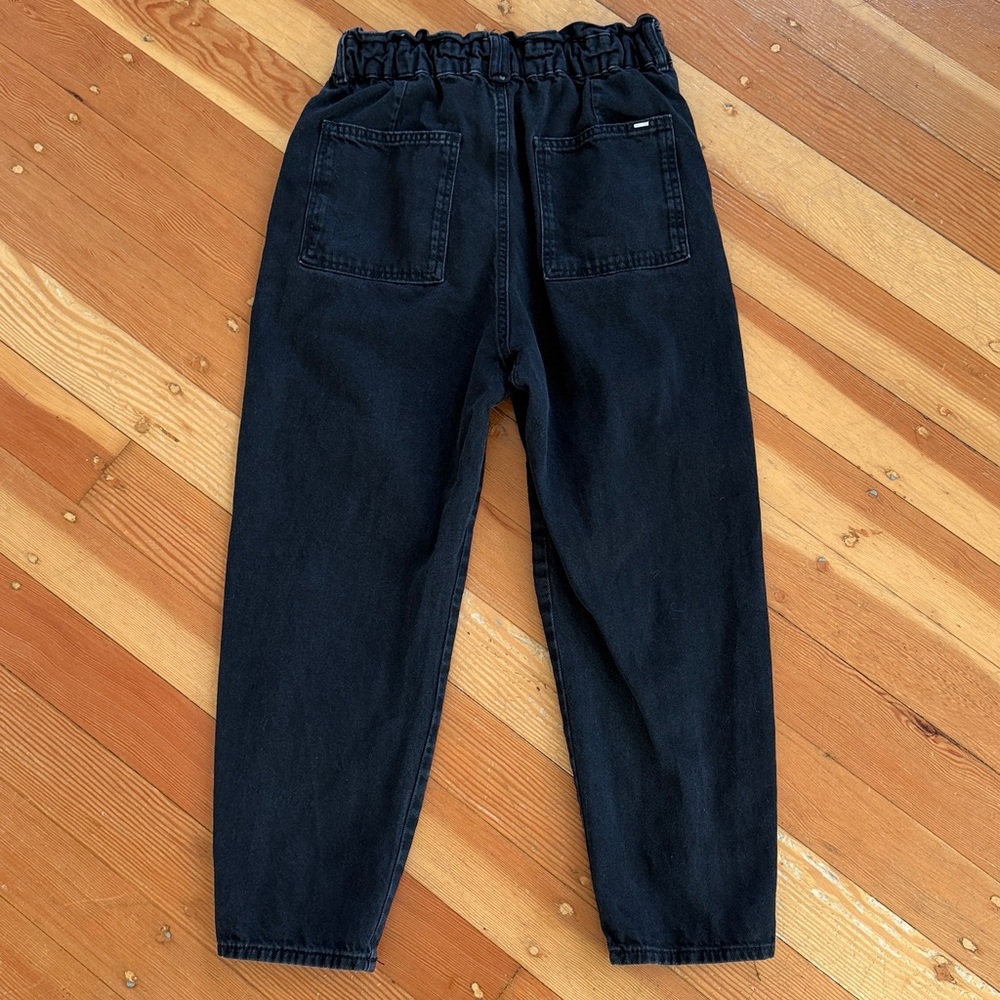 Zara Paperbag Waist‎ Black Denim Jeans 6 - Picture 5 of 6
